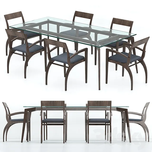Pacini Cappellini Thelma Table and Chair 3ds Max