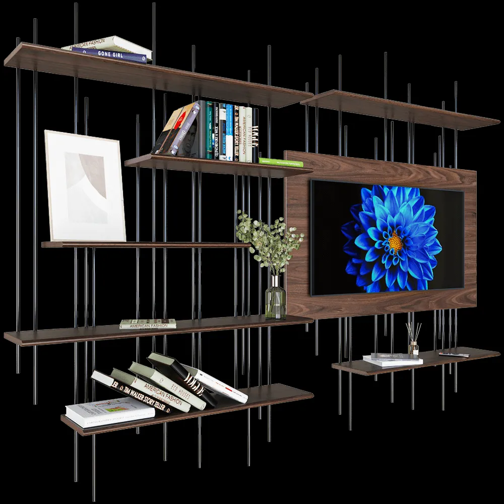 Pacini & Cappellini  – Wall bookcase with TV stand Tube 3ds Max