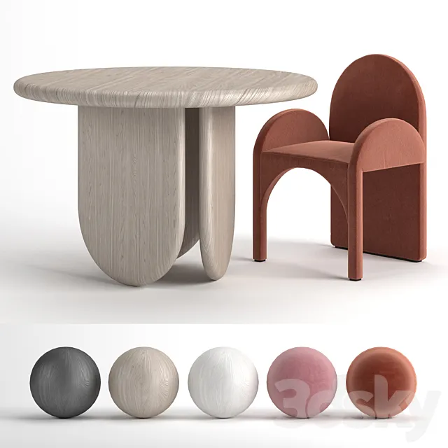 Paddle Table and Cuff arc armchair 3DSMax File