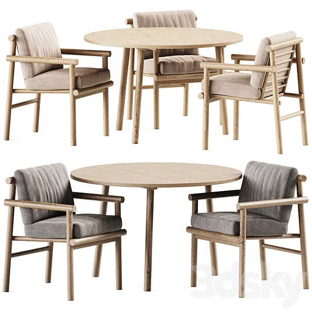 Paddle Table by Cruso and Ayana Chair by B&B Italia _ Garden furniture 3ds Max