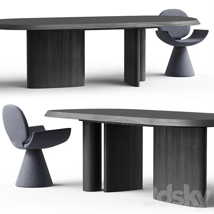 Padiglioni table and Youpi chair by BONALDO 3DS Max Model