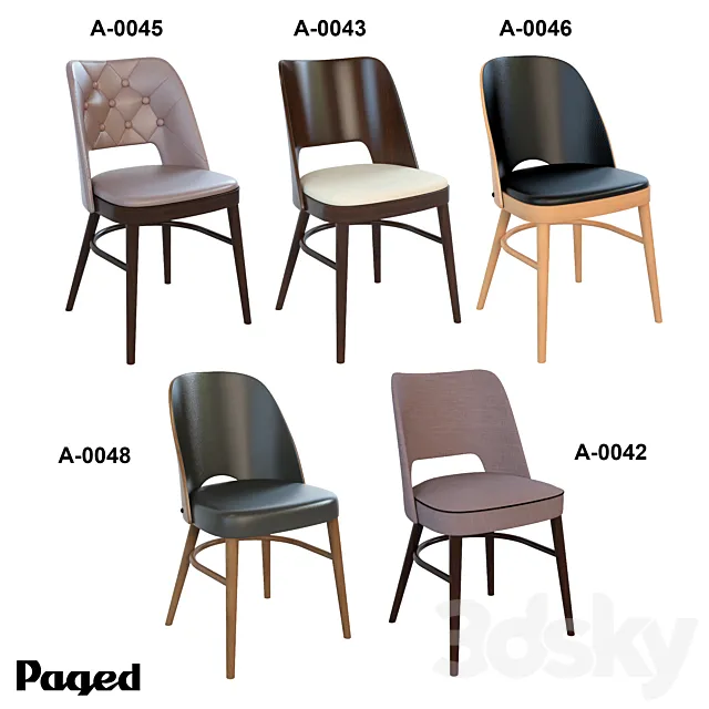 Paged chairs A-class 3DS Max Model