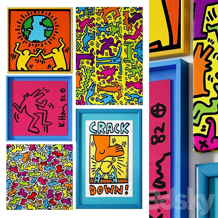 Painting set \/ Keith Haring 3DS Max