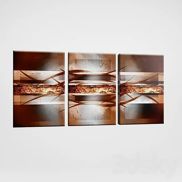Painting triptychs Brown 3DSMax File