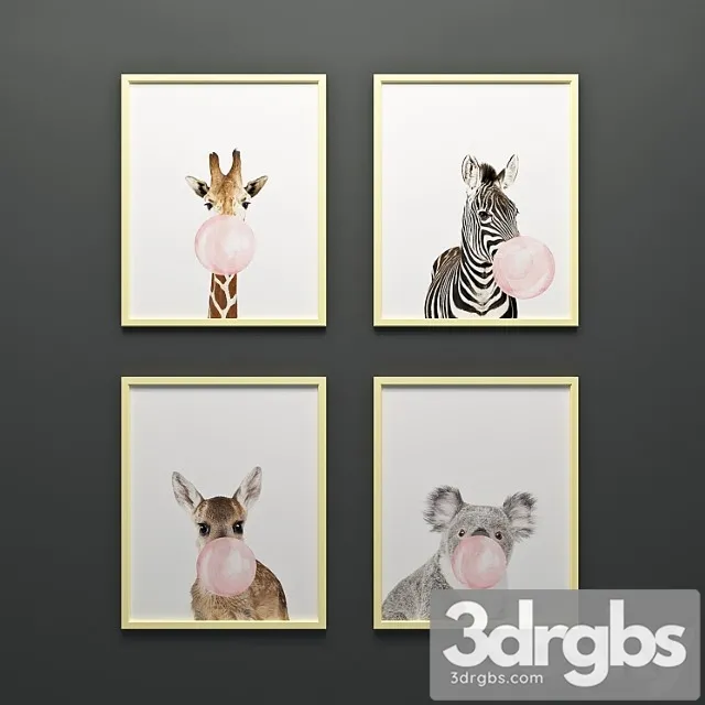 Paintings with funny animals 3dsmax Download