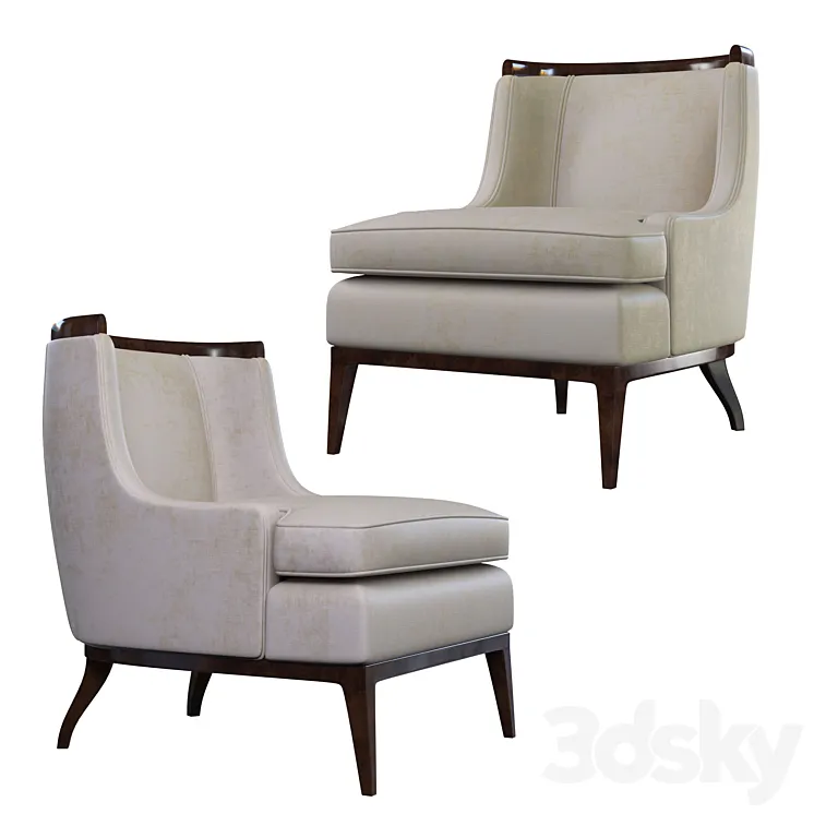 Pair of Erwin Lambeth for Tomlinson Sculptural Chairs 3DS Max