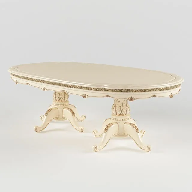 Palatial Oval Dining Table 3dsMax Model