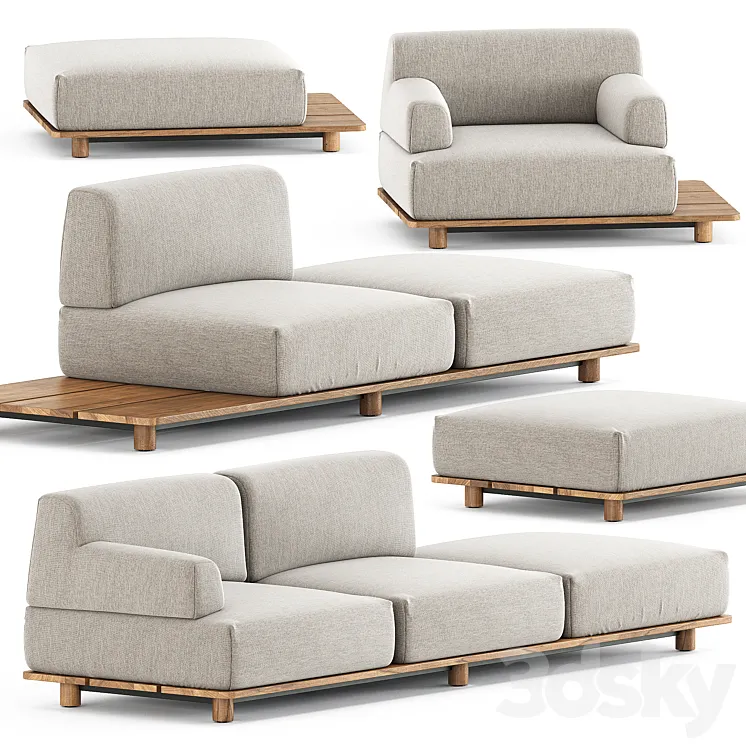 Palco sofa module set 1 by Kristalia 3DS Max Model