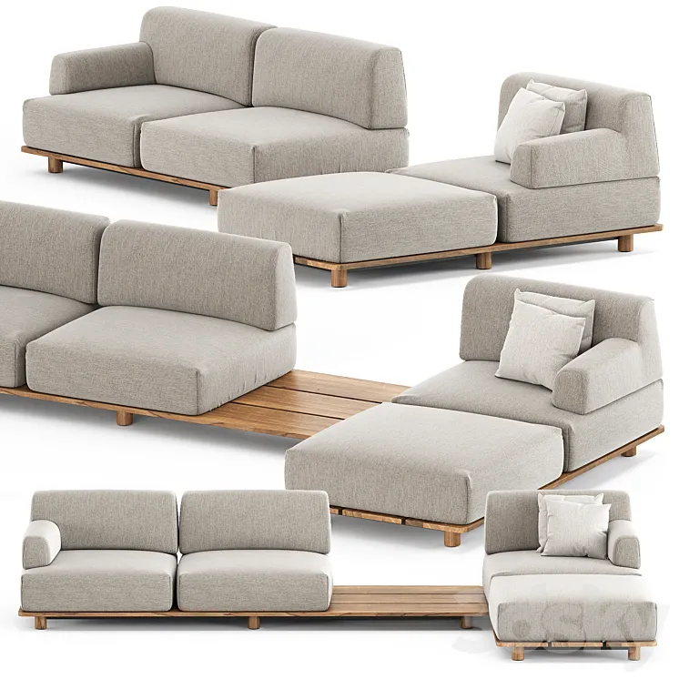 Palco sofa module set 3 by Kristalia 3DS Max Model