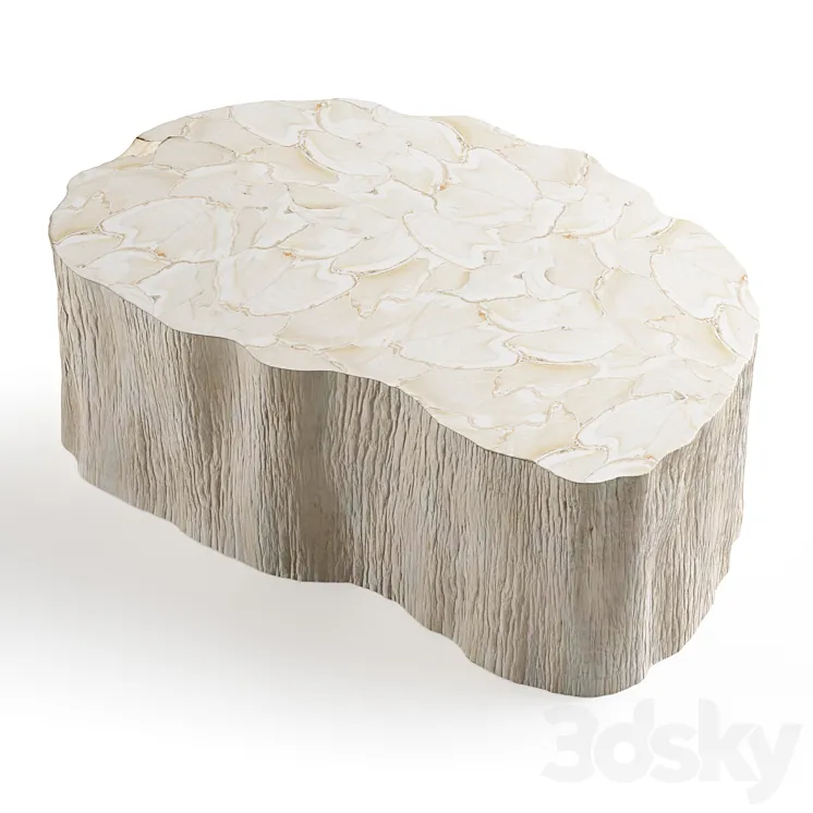 Palecek Camilla Fossilized Clam Coffee Table 3DS Max Model