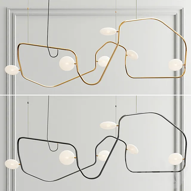 Palindrome 6 Light LED Chandelier 3DS Max Model