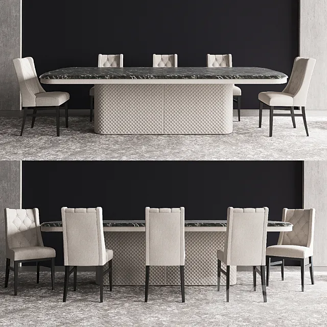 Palladium Table & Agnes Chairs 3ds Max
