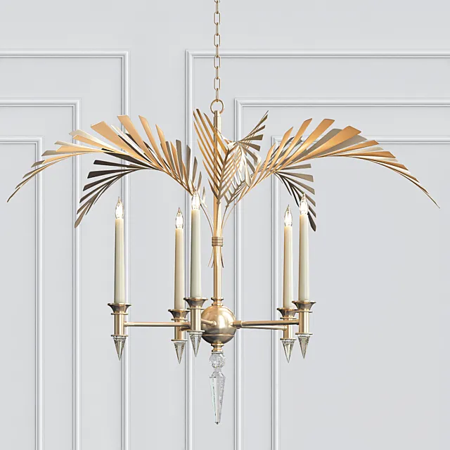 Palm Frond 5-Light Chandelier 3DS Max Model