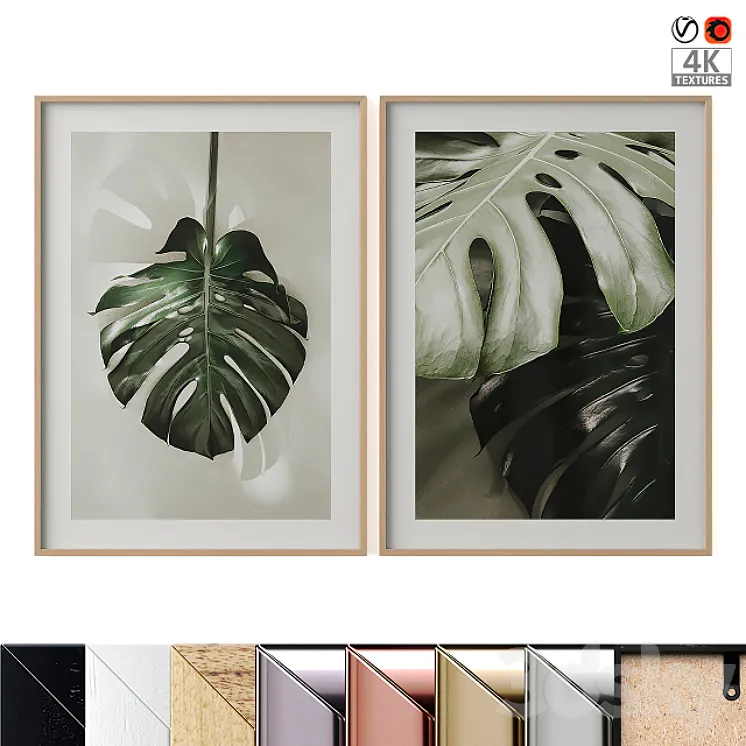 Palm leaf posters 3DS Max