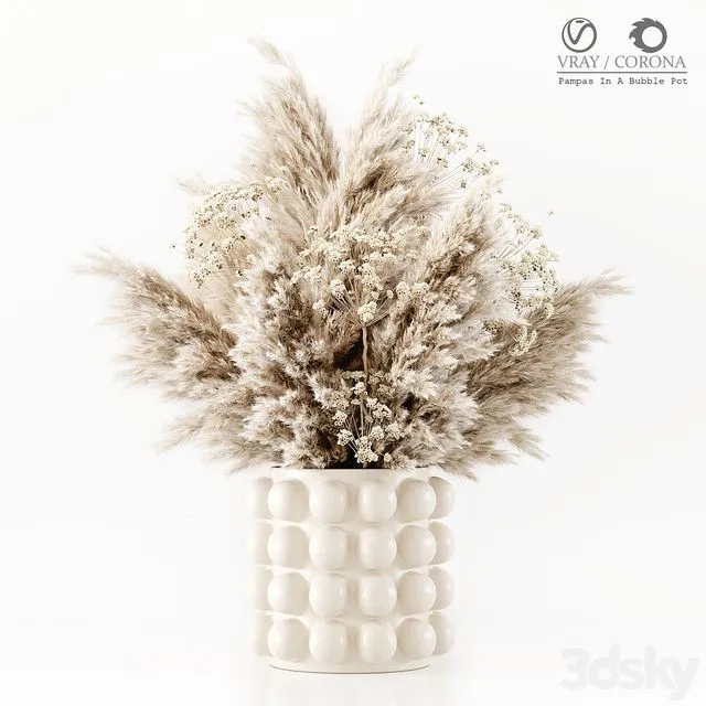 Pampas In A Bubble Pot 3dsMax Model