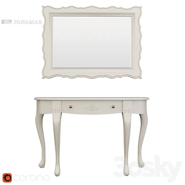 Panamar console and mirror (2) 3ds Max