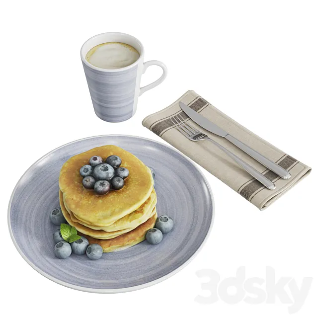 Pancakes breakfast 3DSMax File