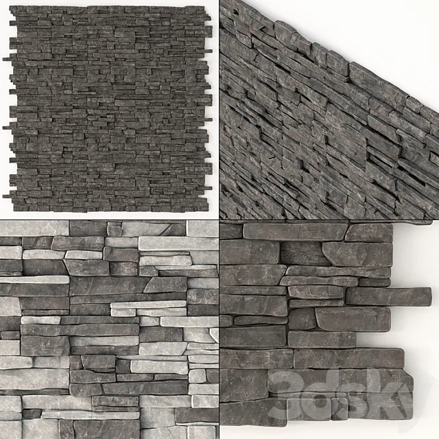 Panel clincer rock panel n3 _ Panel clinker rock 3ds Max
