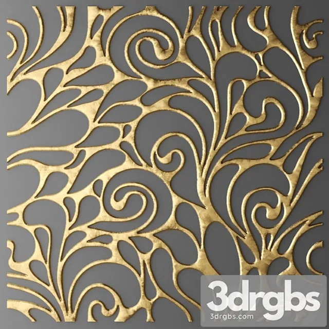 Panel Lattice Panel Pattern Art Abstraction Decorative Interior Wall Decor Golden Lux Lukhuri Sheet 3dsmax Download