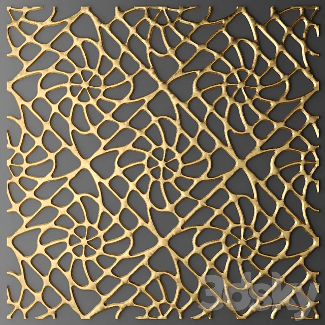 Panel. lattice. perforation. luxury. gold. wall decor 3DSMax File