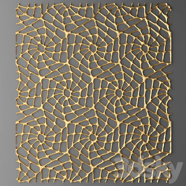 Panel lattice web wall decor luxury gold 3ds Max