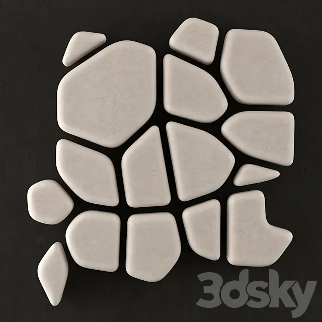 Panel of pebbles 3ds Max