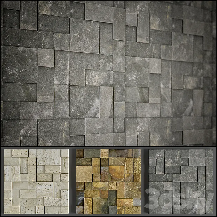 panel stone 3DS Max