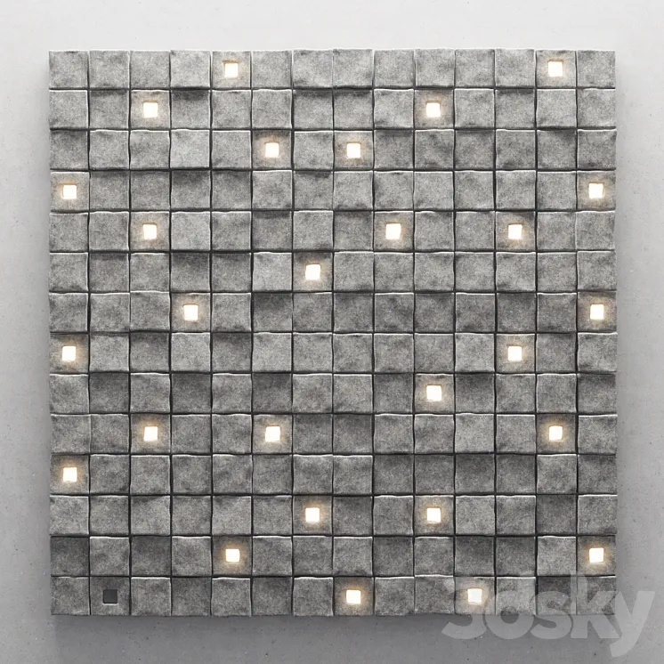 Panel stone cube 3DS Max