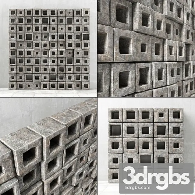 Panel Stone Cube Hole Panel Iz Kamennykh Kubov S Otverstiem 3dsmax Download