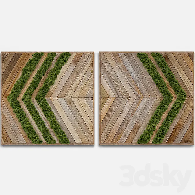 panel wood moss 3DSMax File