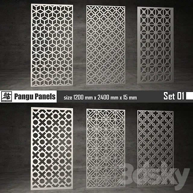 Pangu Panels Set 01 3DS Max Model