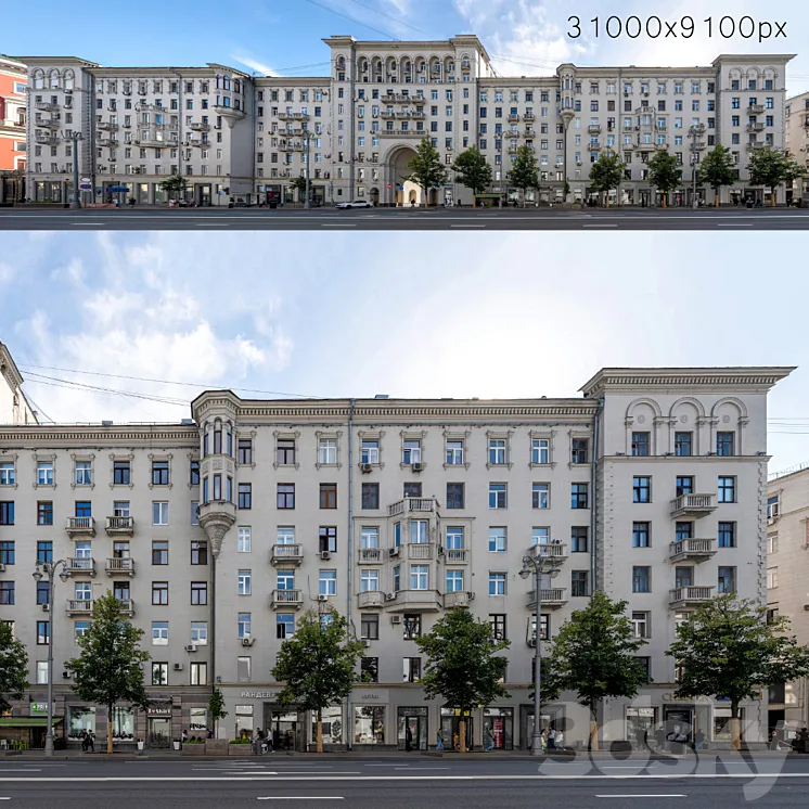 Panorama from Tverskaya street 3DS Max