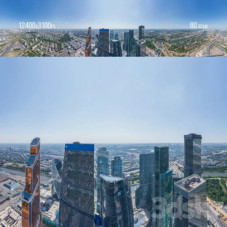 Panorama Moscow City a set of panoramas 20th – 80th floors day \/ night 3DS Max