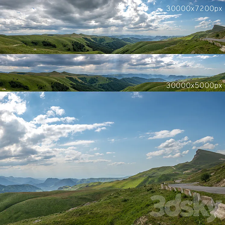 Panorama with mountains. 2 pcs. 30k 3DS Max Model