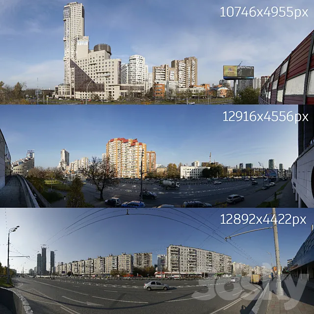 Panoramas of Moscow streets. collection number 2 3DSMax File