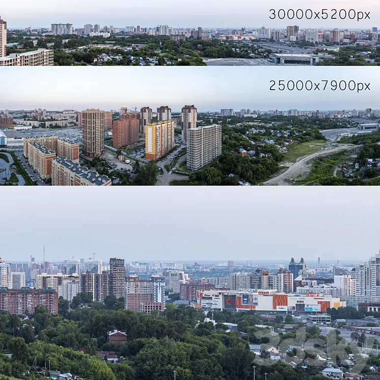 Panoramas of Novosibirsk. 2 pcs 3DS Max