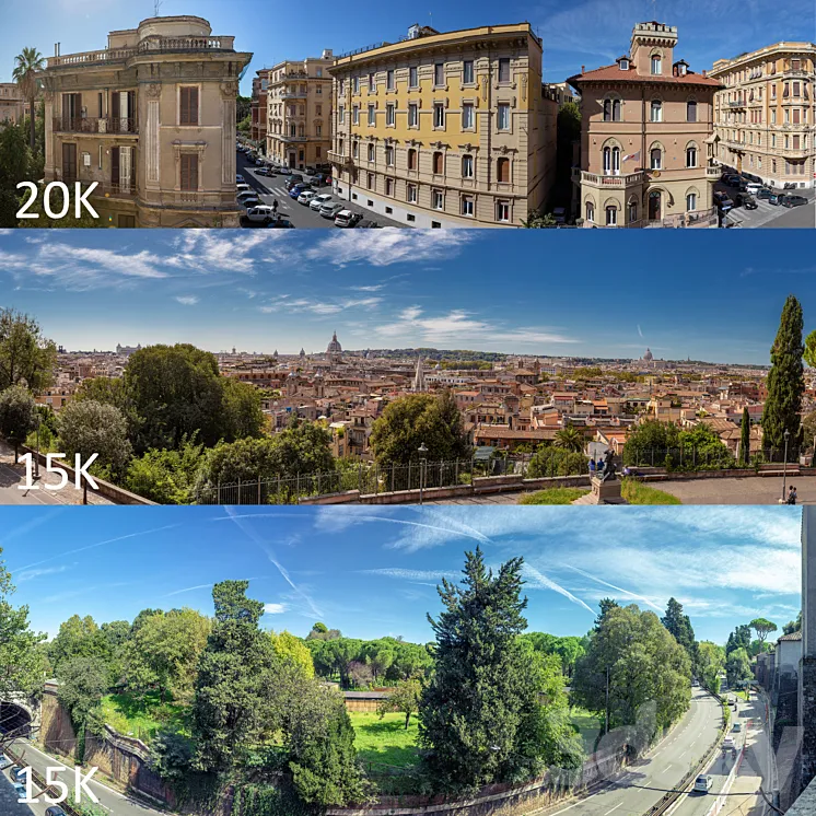 Panoramas of Rome 3DS Max