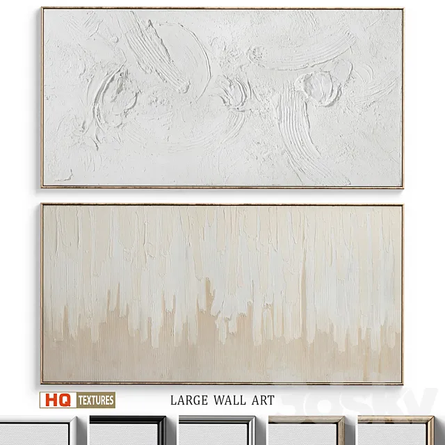 Panoramic Abstract Plaster Wall Art C-337 3ds Max