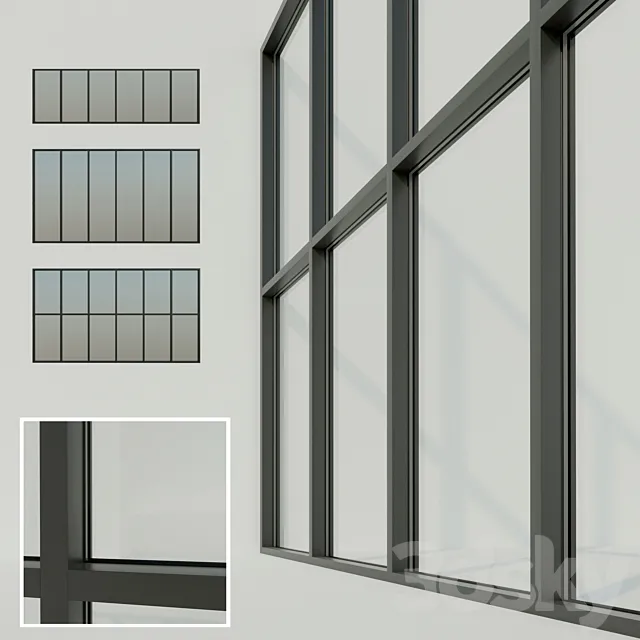 Panoramic glazing. Stained glass window 3DSMax File
