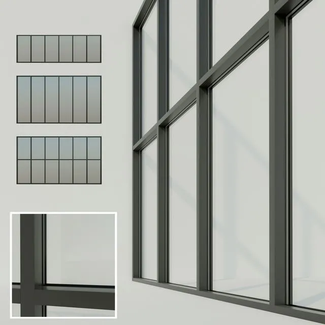 Panoramic glazing. Stained glass window 3dsMax Model