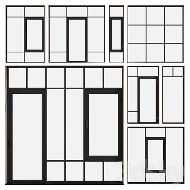 Panoramic glazing windows 007 3ds Max