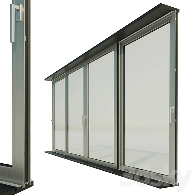 Panoramic sliding system Window Door 3ds Max