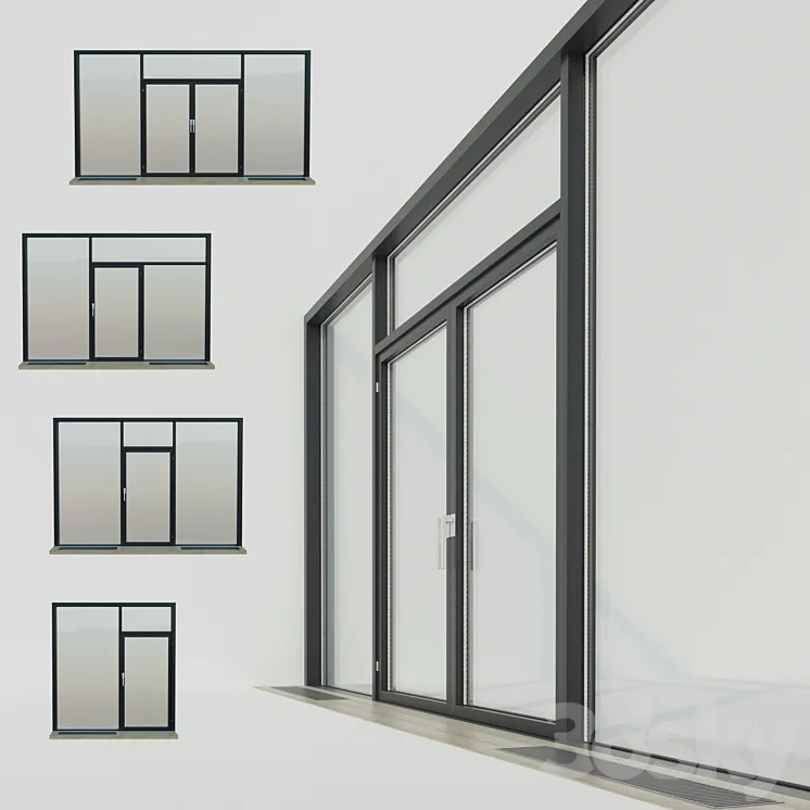 Panoramic windows. Stained Glass.5 3DS Max