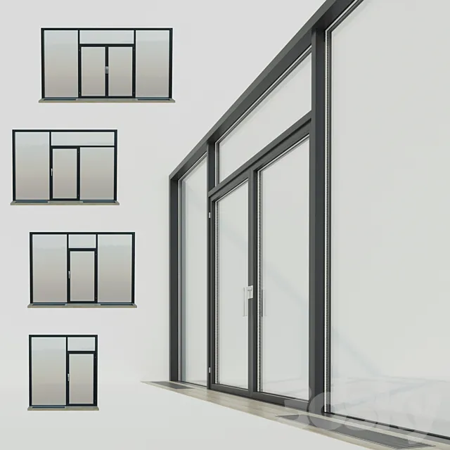 Panoramic windows. Stained Glass.5 3DSMax File