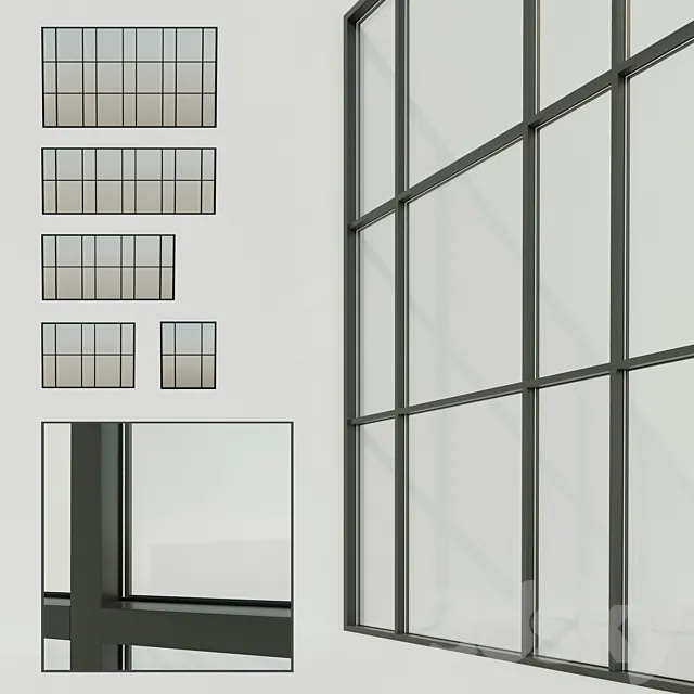 Panoramic windows. Stained glass window 7 3DSMax File