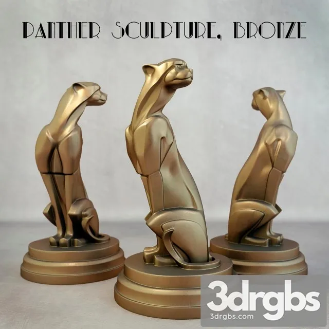Panthere Sculpture Bronze 3dsmax Download