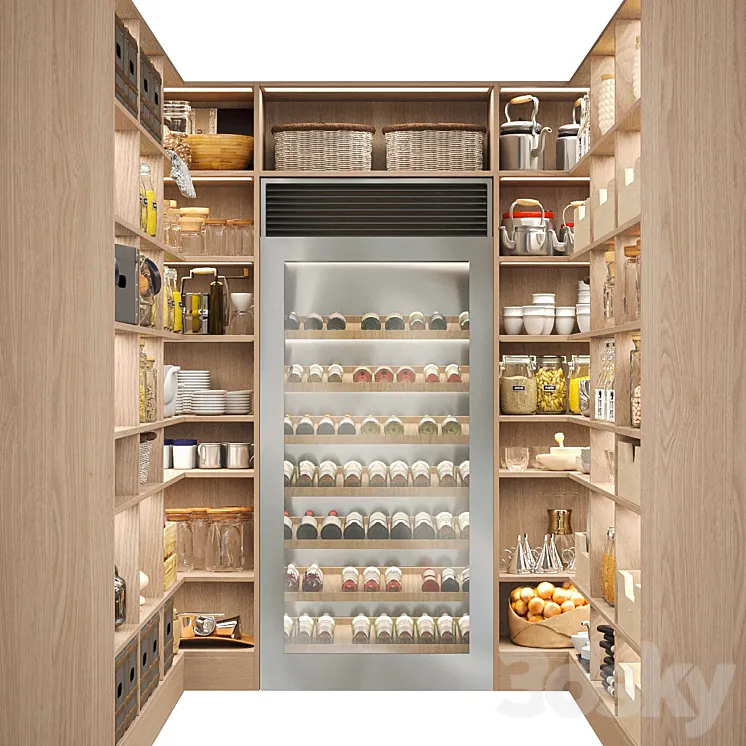 Pantry with spices kitchen utensils 3DS Max