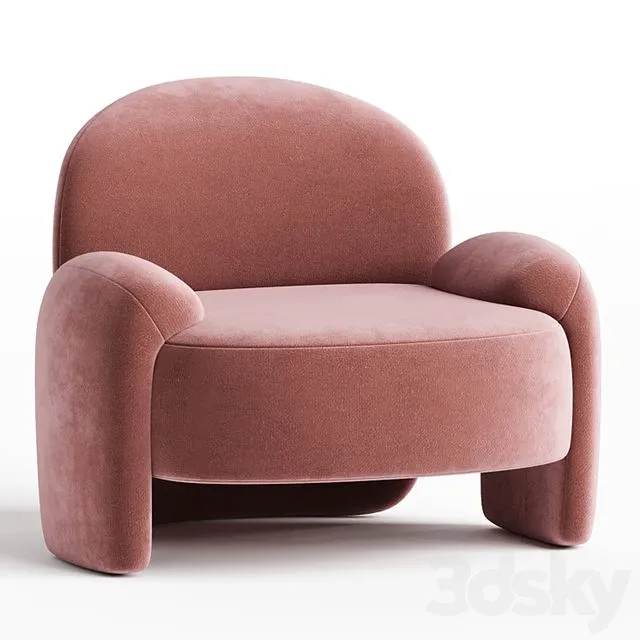Paolo Castelli AMA Upholstered cotton armchair 3dsMax Model