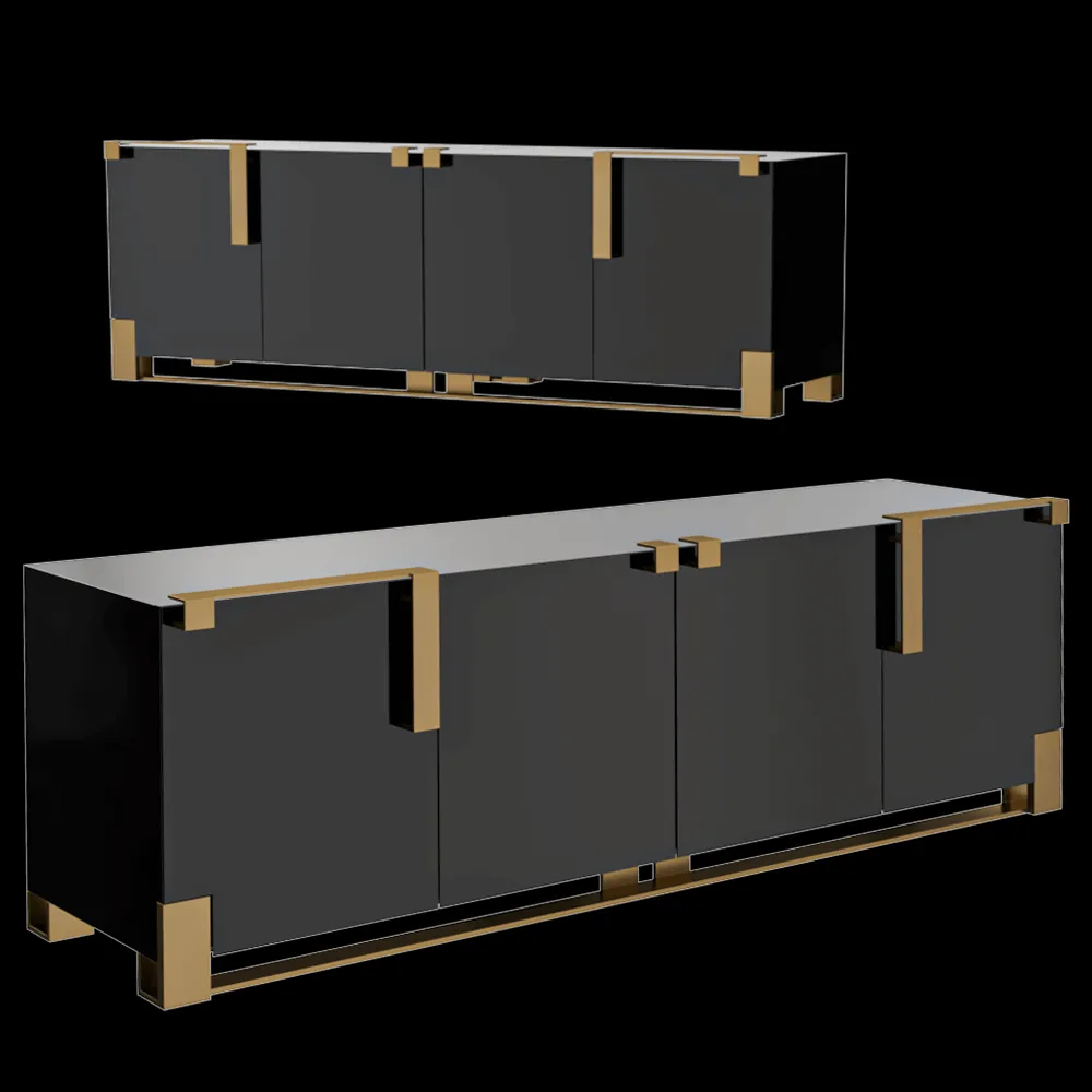 Paolo Castelli – Commode Black & Gold 3ds Max