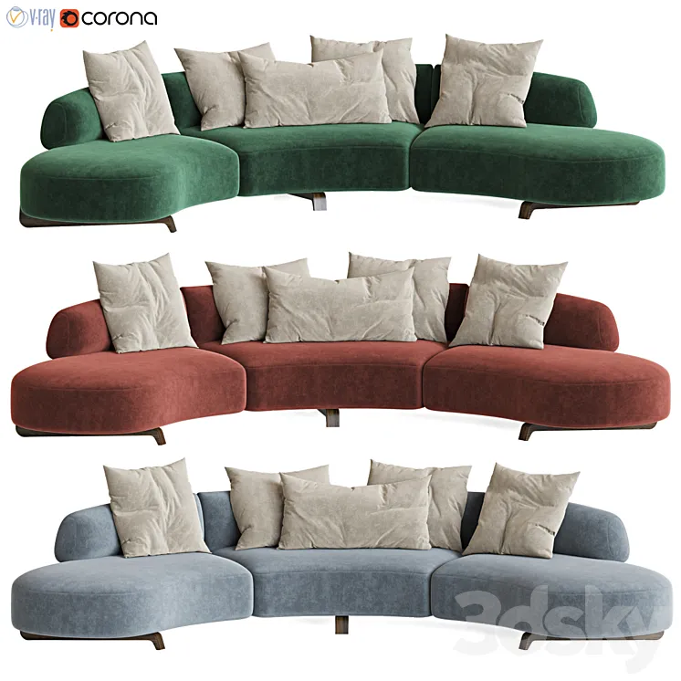Paolo Castelli Vao Curved Sofa 3DS Max